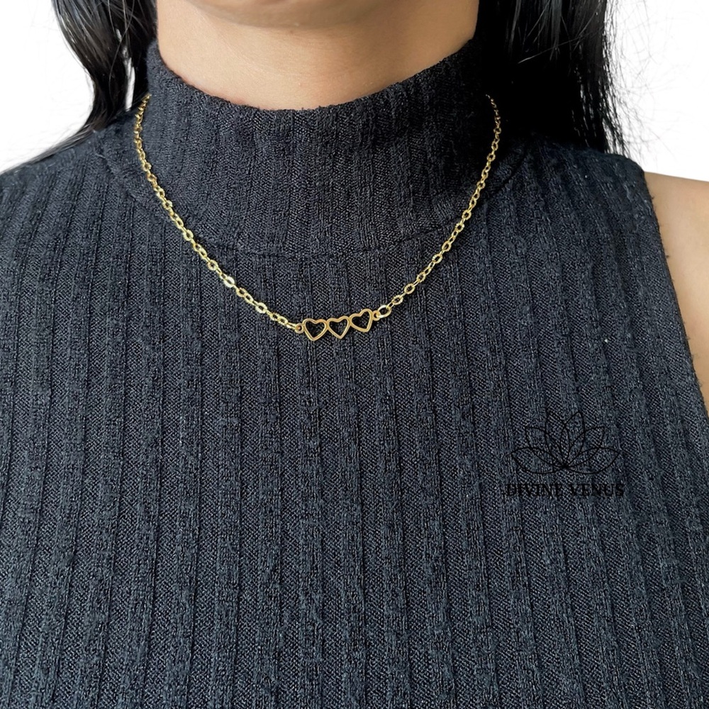 Linked Hearts Necklace | Gold Plated Stainless Steel | Handmade With Love 🫶🏼